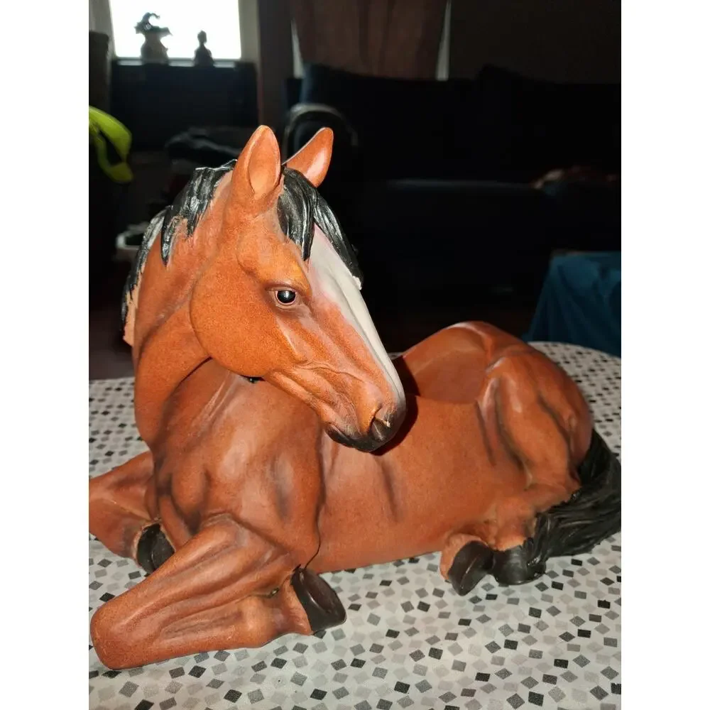 Sculpted Brown Horse Wine Bottle Holder Resin